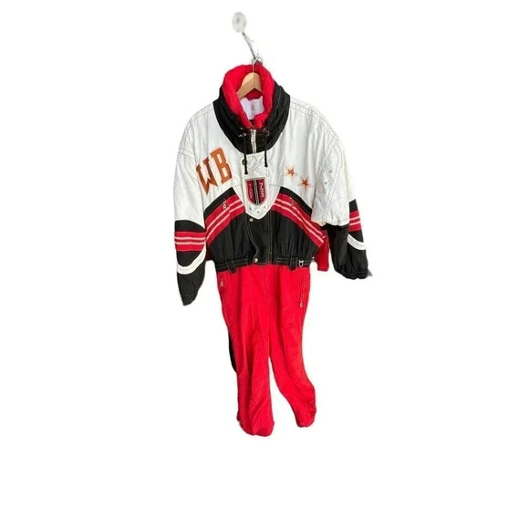 Bogner USA-Made Ski Suit Size 40 red black white snow stars - Picture 3 of 11